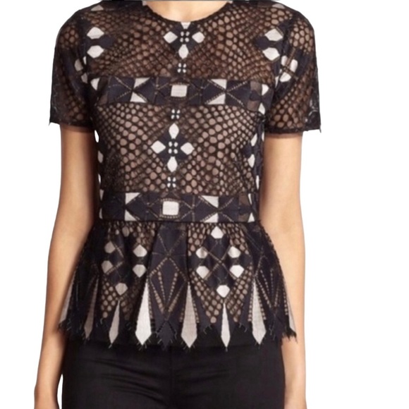 BCBGMaxAzria Tops - BCBG MaxAzria Tulle Netting Blouse